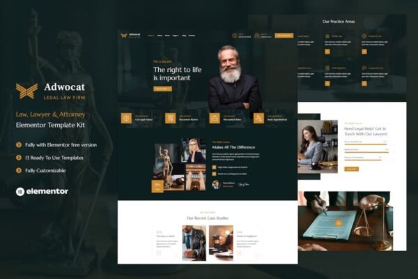 Adwocat - Law Firm & Attorney Elementor Template Kit