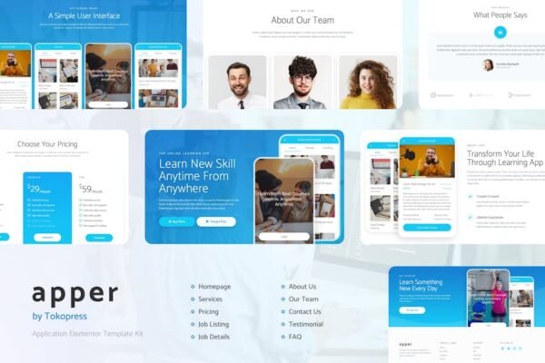 Apper | Mobile App & SaaS Startup Elementor Template Kit