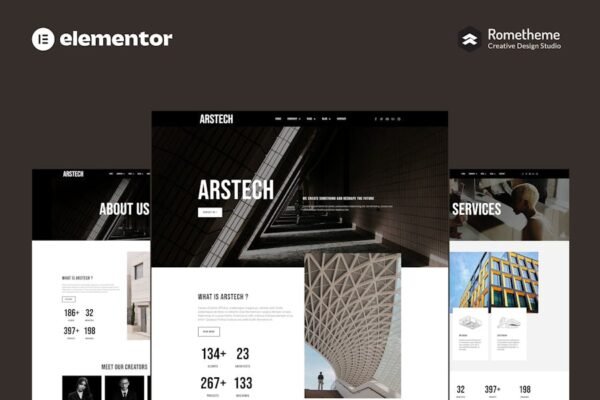 Arstech - Architecture Elementor Pro Full Site Template Kit