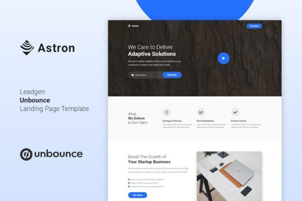 Astron - Leadgen Unbounce Landing Page Template