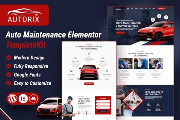 Autorix - Auto Maintenance Elementor Template Kit