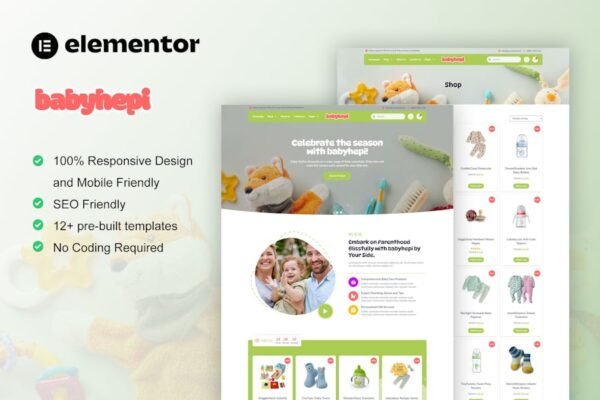 BabyHepi - Kids Store & Baby Shop Elementor Template Kit