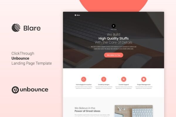 Blare - Unbounce Landing Page Template