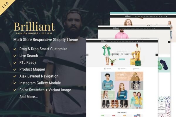Brilliant - Multi Store Responsive Shopify Theme