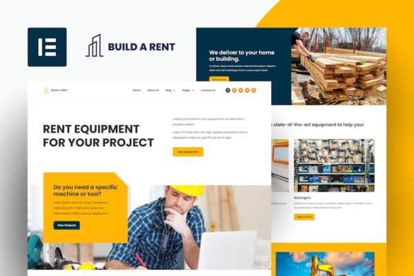 Buildarent - Rent Construction Equipment Elementor Template Kit