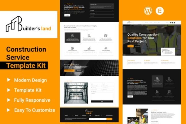 Builders Land - Construction & Building Elementor Template Kit