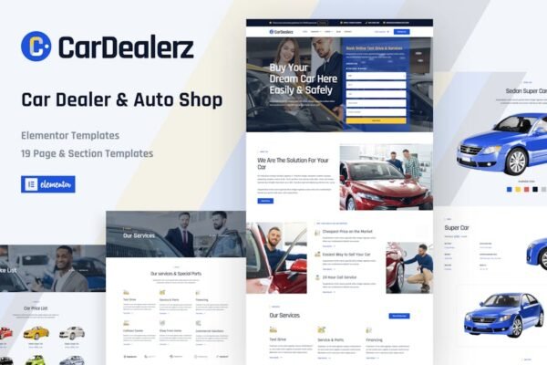 CarDealerz - Auto Dealer & Auto Shop Website Elementor Template Kit