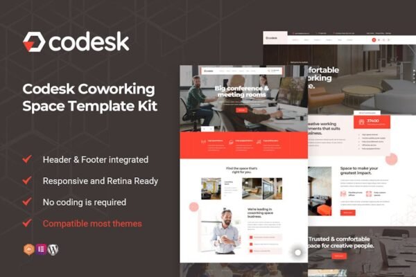 Codesk - Coworking Space Elementor Template Kit