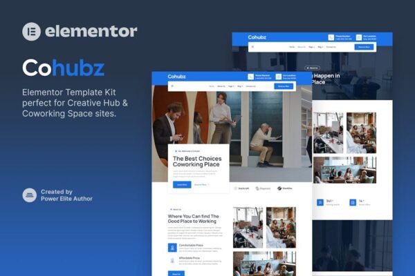 Cohubz - Creative Hub & Coworking Space Elementor Template Kit