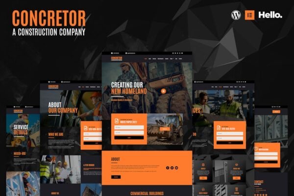 Concretor - Real Estate Construction Elementor Template Kit