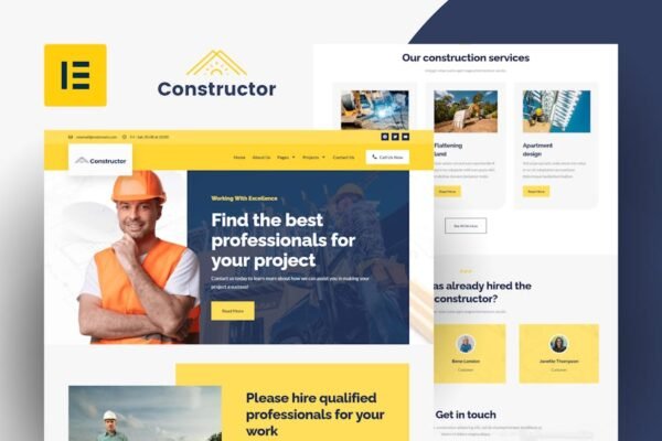 Constructor - Construction & Repair Elementor Template Kit