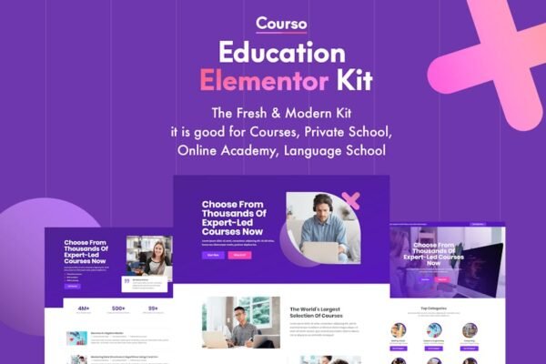 Courso - Online University & Courses Elementor Template Kit