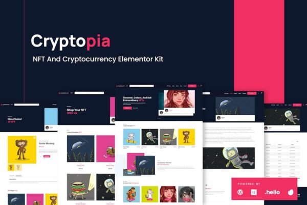 Cryptopia - NFT Crypto Sales Elementor Template Kit