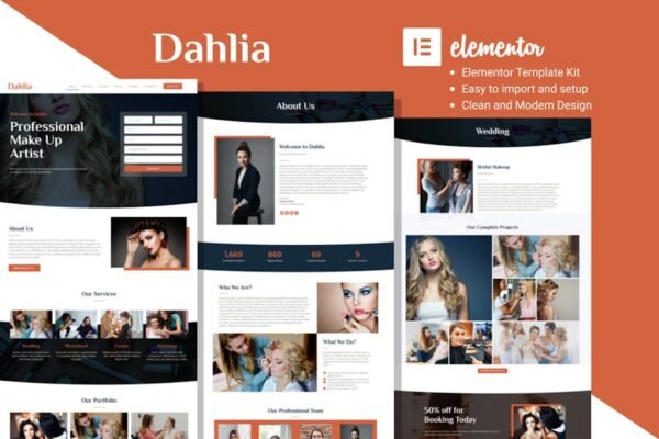 Dahlia - Beauty Business Elementor Template Kit