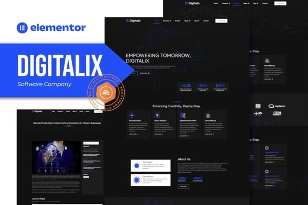 Digitalix - Software Company Elementor Pro Template Kit