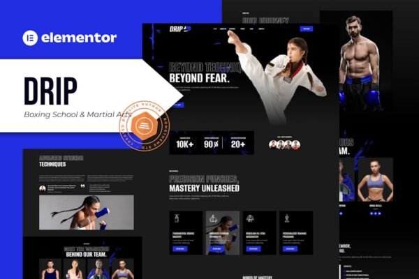 Drip - Boxing School & Martial Arts Elementor Template Kit