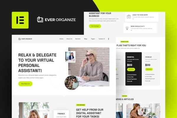 Ever Organize - Personal Assistant Elementor Template Kit