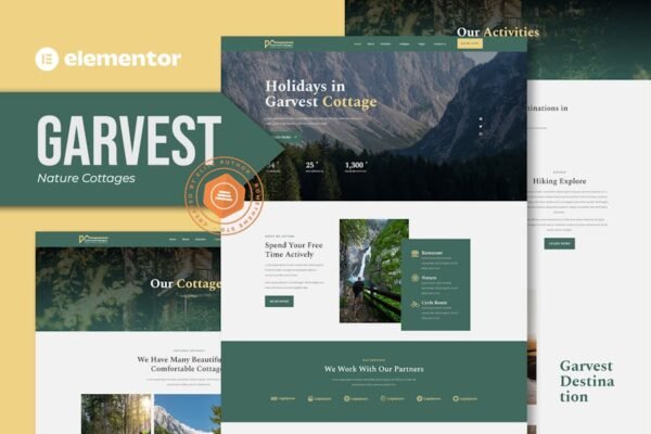 Garvest - Nature Cottages Elementor Template Kit