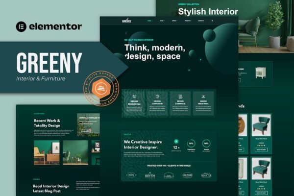 Greeny - Interior Elementor Template Kit