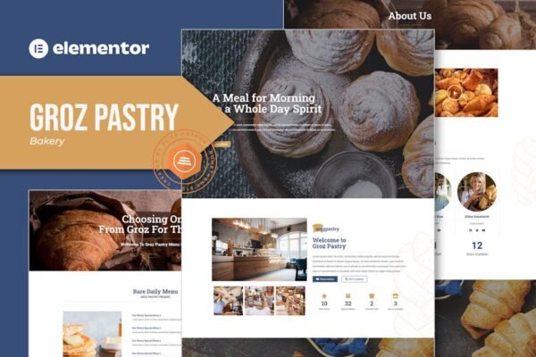 Groz Pastry - Bakery Elementor Template Kit