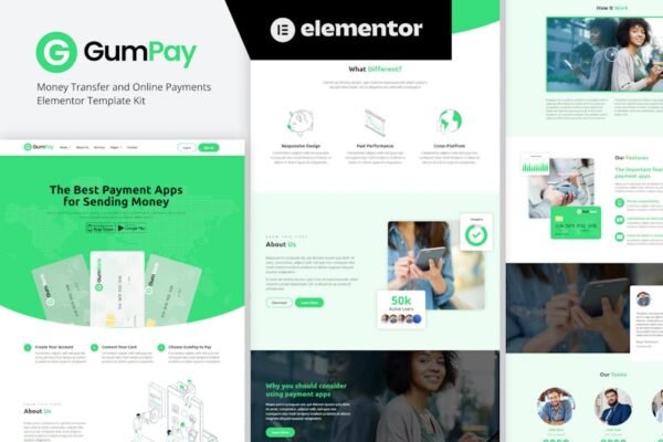 GumPay - Money Transfer & Online Payments Elementor Template Kit