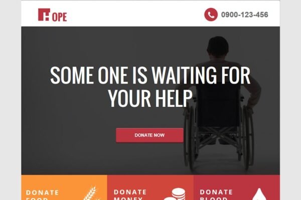 Hope - Non Profit Unbounce Landing page
