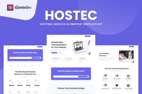 Hostec - Hosting Service Elementor Template Kit