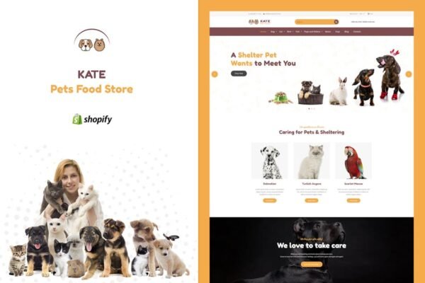 Kate - Dog & Pets Food Store Shopify Theme