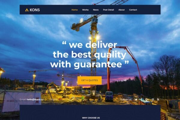 Kons - Construction and Building Drupal 8 Theme