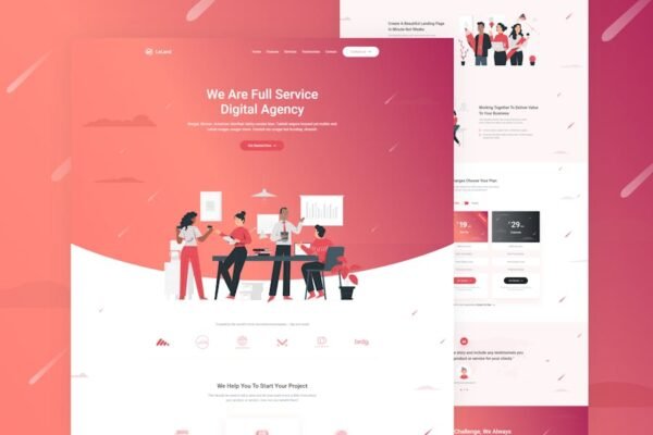 LeLand - Isometric Business Unbounce Landing Page
