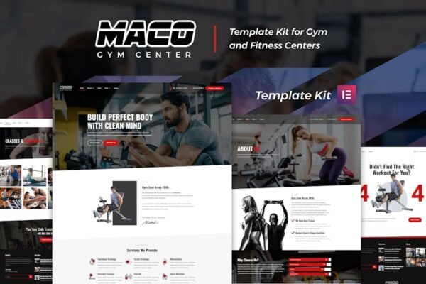 Maco Kit - Gym & Fitness Elementor Template Kit