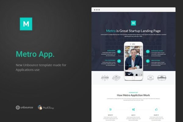 Metro App - Unbounce Landing Page