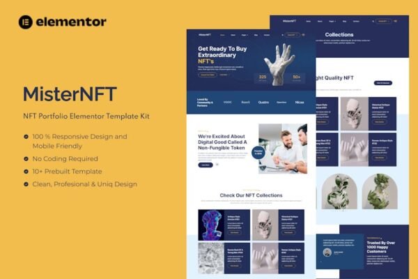 MisterNFT - NFT Portfolio Elementor Template Kit