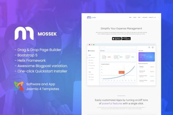 Mossek - Software and App Joomla 4 Templates