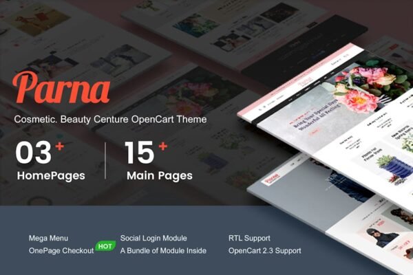 Parna - Cosmetic, Beauty OpenCart 2.3 Theme