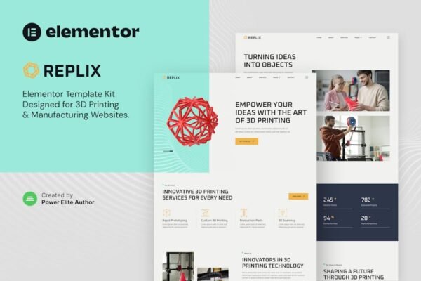 Replix – 3D Printing & Manufacturing Services Elementor Template Kit