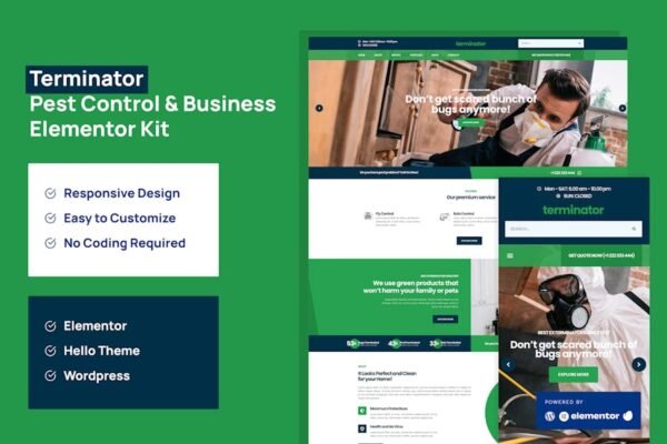 Terminator - Business & Pest Control Elementor Pro Template Kit