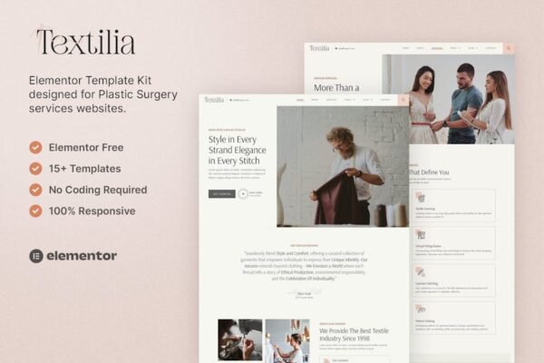 Textilia – Textile & Garment Industry Elementor Template Kit