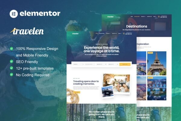 Travelen - Travel &; Tour Agency Elementor Pro Template Kit