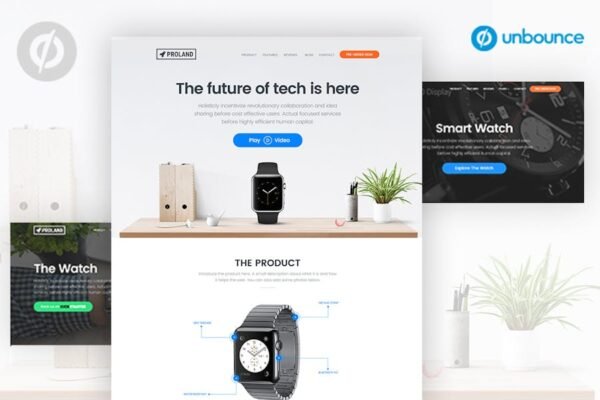 Unbounce Product landing Page Template - Proland