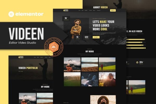 Videen - Video Editor Studio Elementor Template Kit