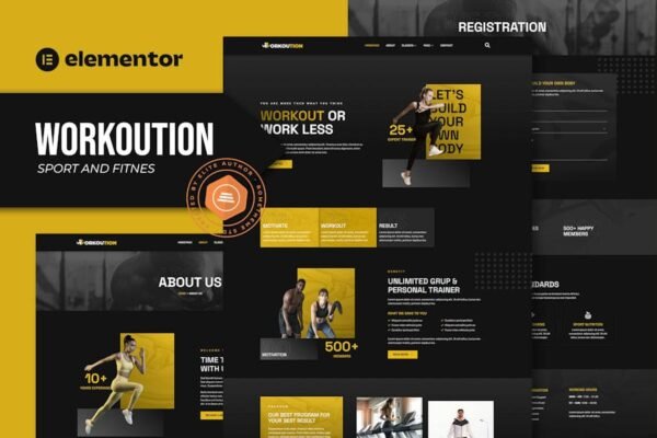 Workoution - Sports and Fitness Elementor Template Kit